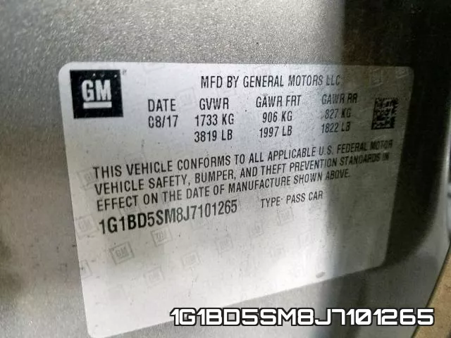 1G1BD5SM8J7101265 фото 2