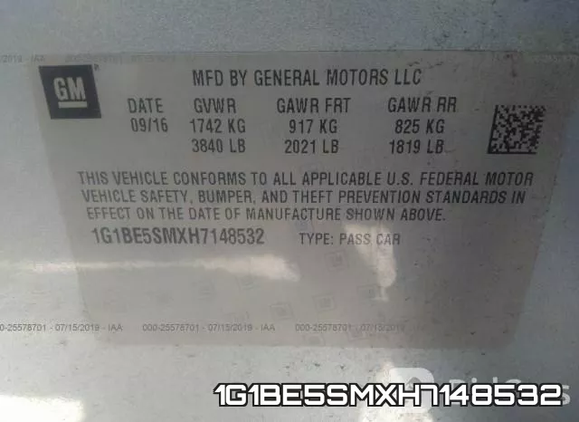 1G1BE5SMXH7148532 фото 10