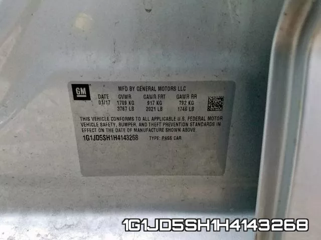 1G1JD5SH1H4143268 фото 2