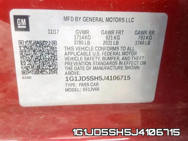 1G1JD5SH5J4106715 фото 2