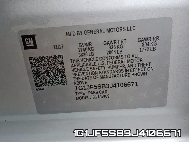 1G1JF5SB3J4106671 фото 2