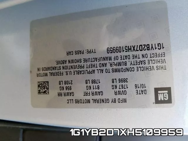 1G1YB2D7XH5109959 фото 2
