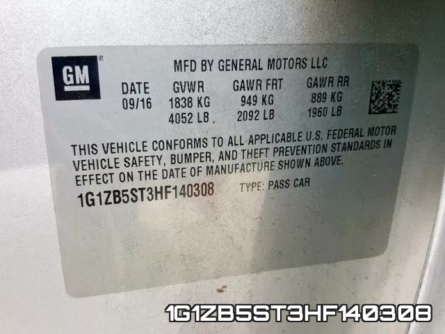 1G1ZB5ST3HF140308 фото 2