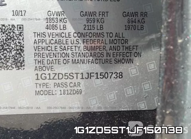 1G1ZD5ST1JF150738 фото 10