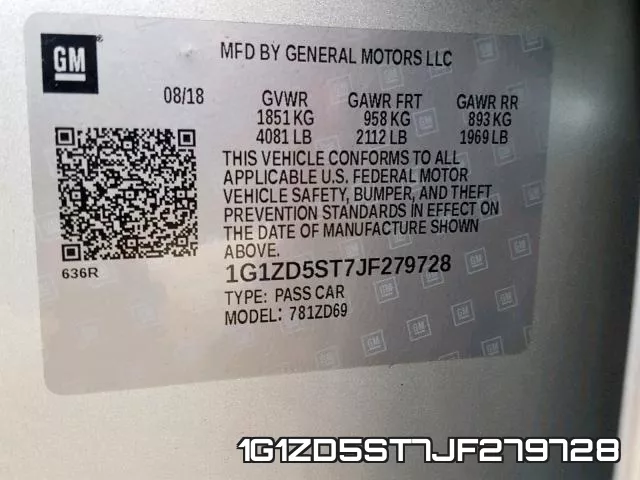1G1ZD5ST7JF279728 фото 2