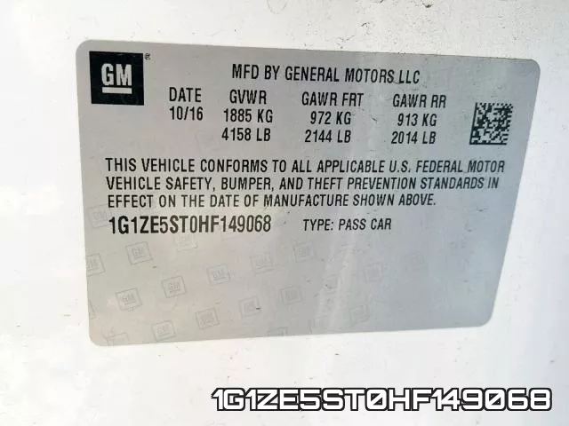 1G1ZE5ST0HF149068 фото 2