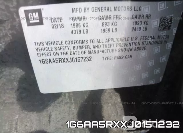 1G6AA5RXXJ0157232 фото 9