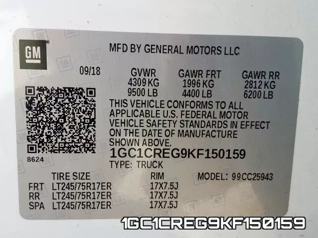 1GC1CREG9KF150159 фото 2