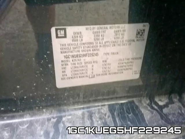1GC1KUEG5HF229245 фото 2
