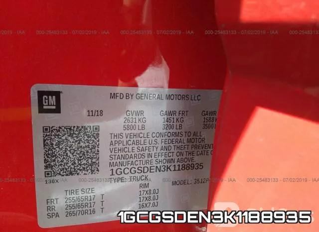 1GCGSDEN3K1188935 фото 9