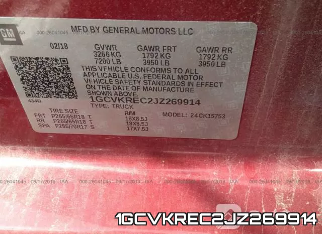 1GCVKREC2JZ269914 фото 10