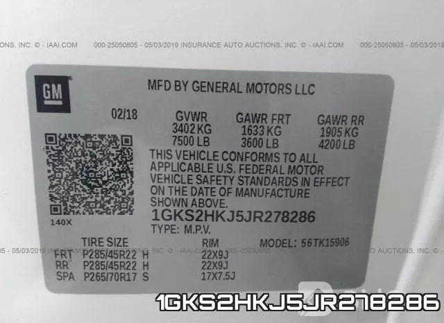 1GKS2HKJ5JR278286 фото 10