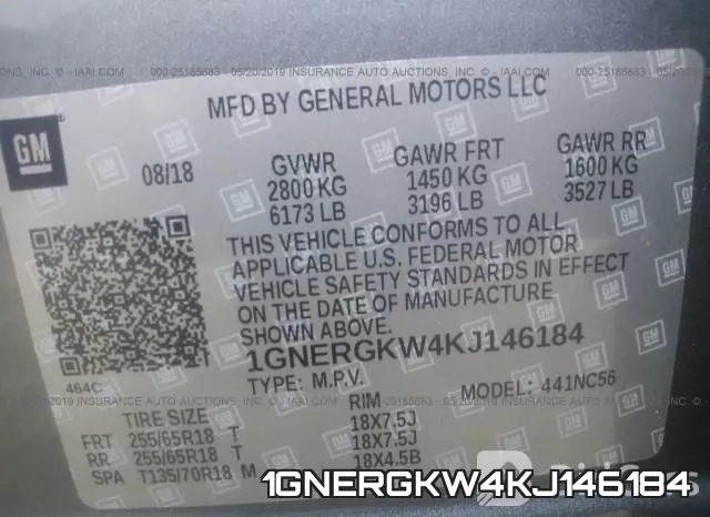 1GNERGKW4KJ146184 фото 10