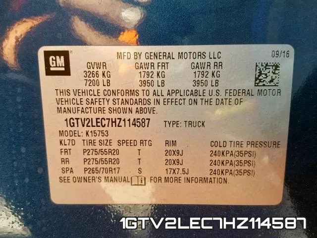 1GTV2LEC7HZ114587 фото 2
