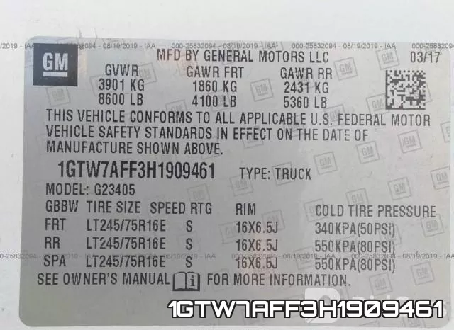 1GTW7AFF3H1909461 фото 10