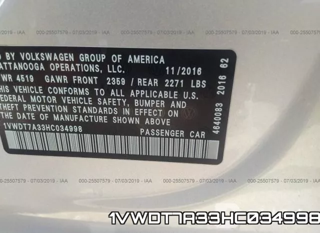 1VWDT7A33HC034998 фото 10