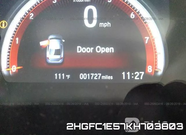 2HGFC1E57KH703803 фото 7