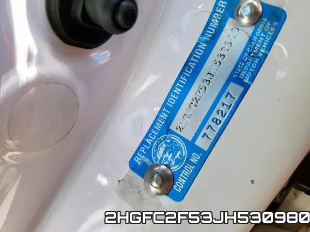 2HGFC2F53JH530980 фото 2
