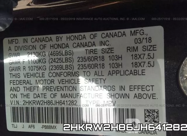 2HKRW2H86JH641282 фото 10