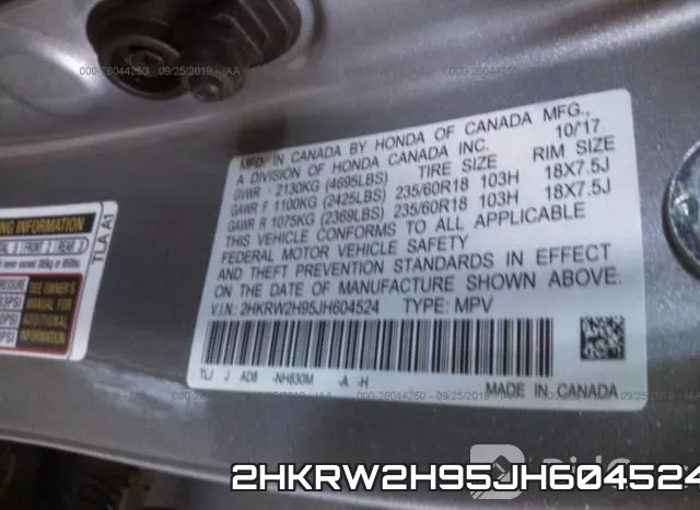 2HKRW2H95JH604524 фото 8