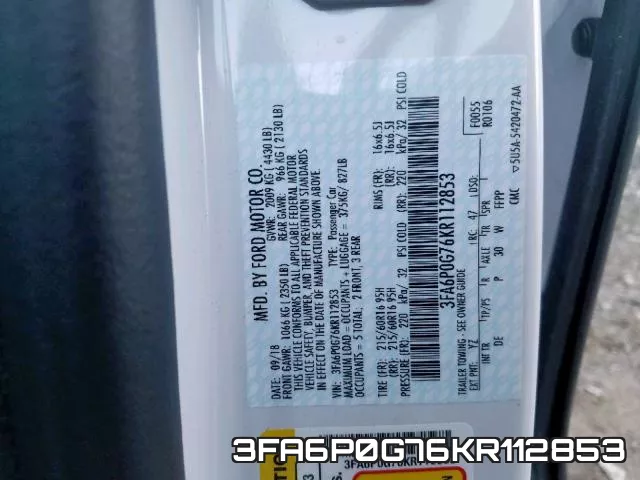 3FA6P0G76KR112853 фото 2
