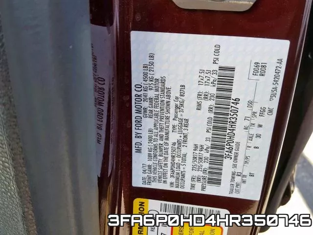 3FA6P0HD4HR350746 фото 2