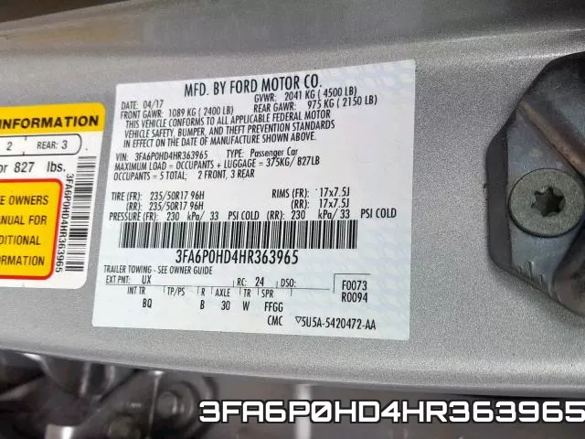 3FA6P0HD4HR363965 фото 2