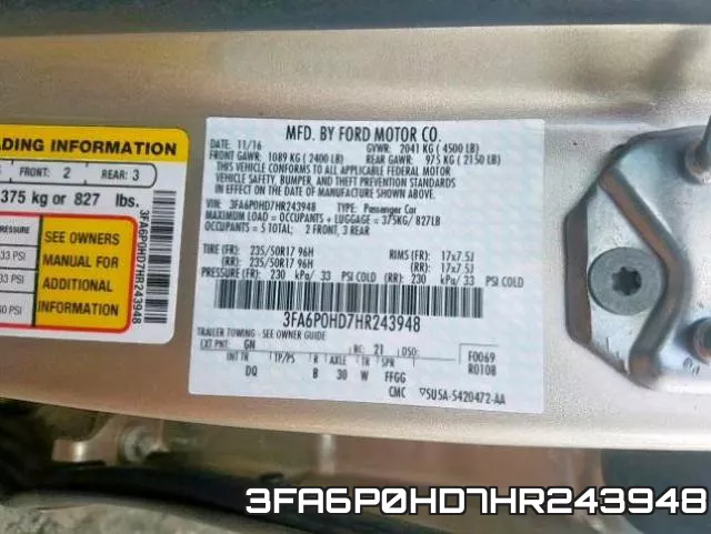 3FA6P0HD7HR243948 фото 2