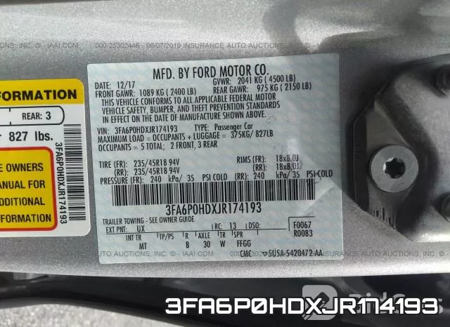3FA6P0HDXJR174193 фото 10