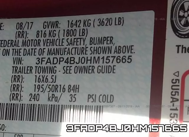 3FADP4BJ0HM157665 фото 10