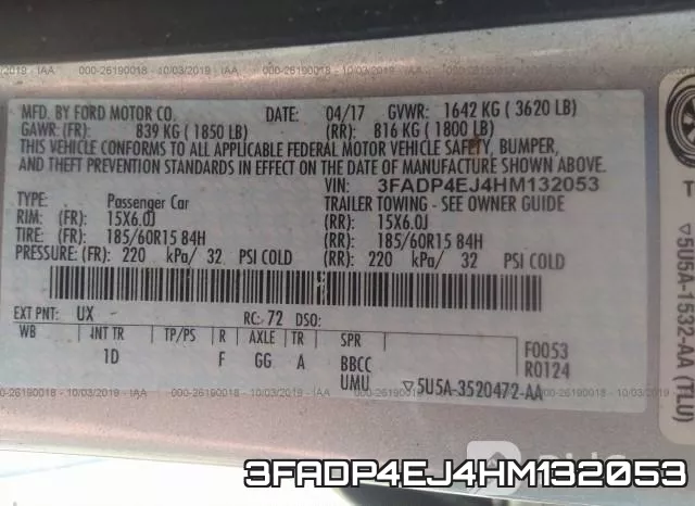 3FADP4EJ4HM132053 фото 9