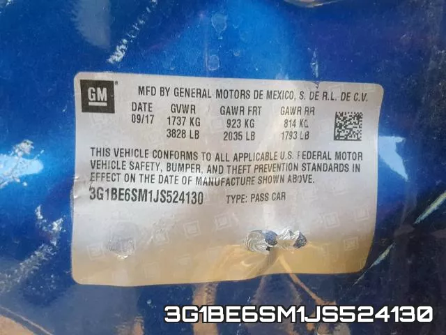 3G1BE6SM1JS524130 фото 2