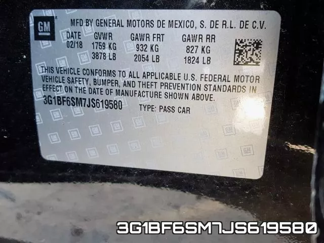 3G1BF6SM7JS619580 фото 2