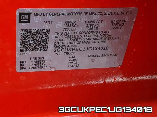 3GCUKPEC1JG134018 фото 2
