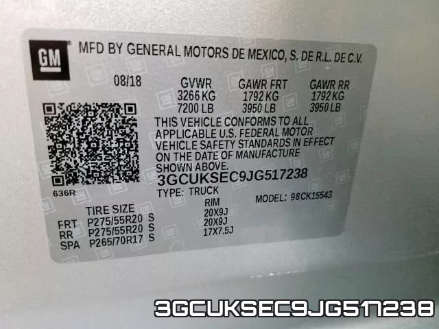 3GCUKSEC9JG517238 фото 2