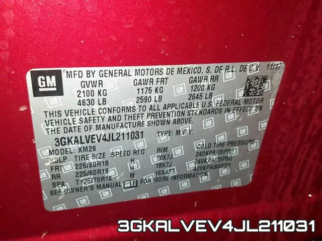 3GKALVEV4JL211031 фото 2