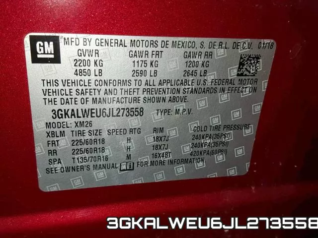 3GKALWEU6JL273558 фото 2