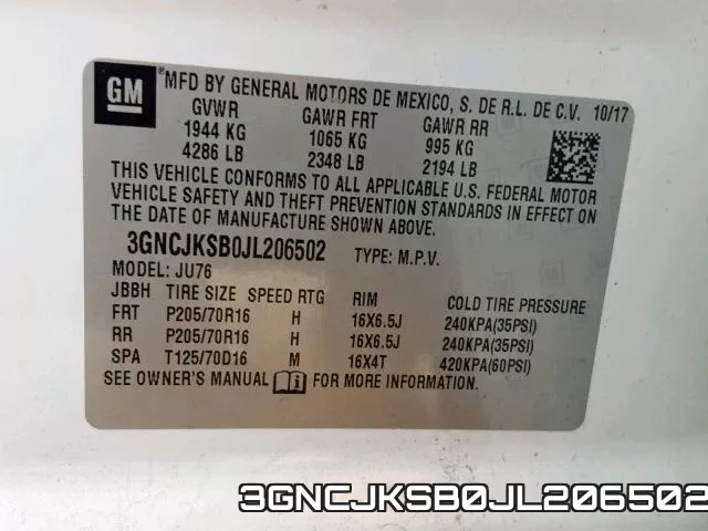3GNCJKSB0JL206502 фото 2