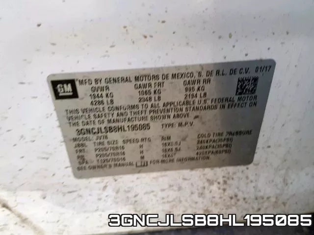 3GNCJLSB8HL195085 фото 2