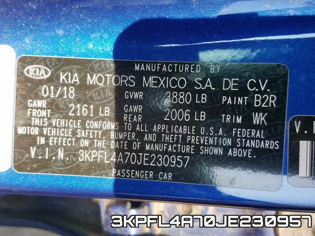 3KPFL4A70JE230957 фото 2