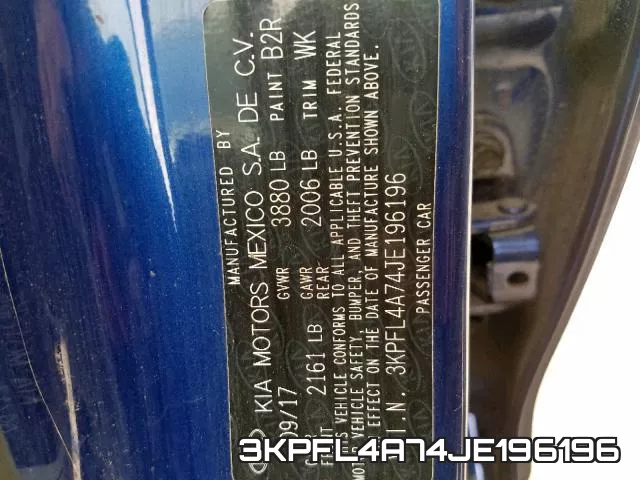 3KPFL4A74JE196196 фото 2