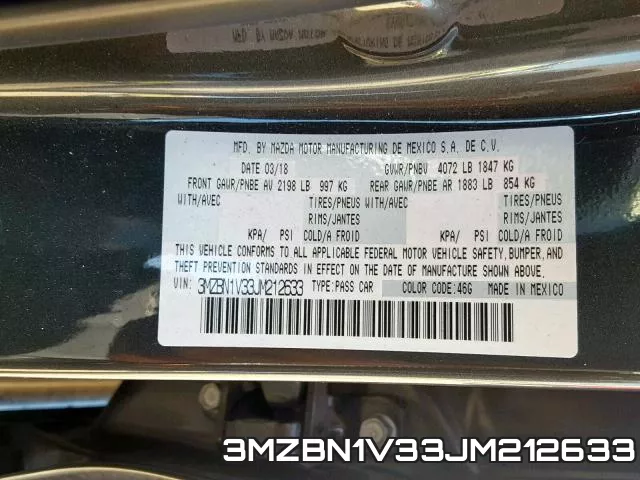 3MZBN1V33JM212633 фото 2