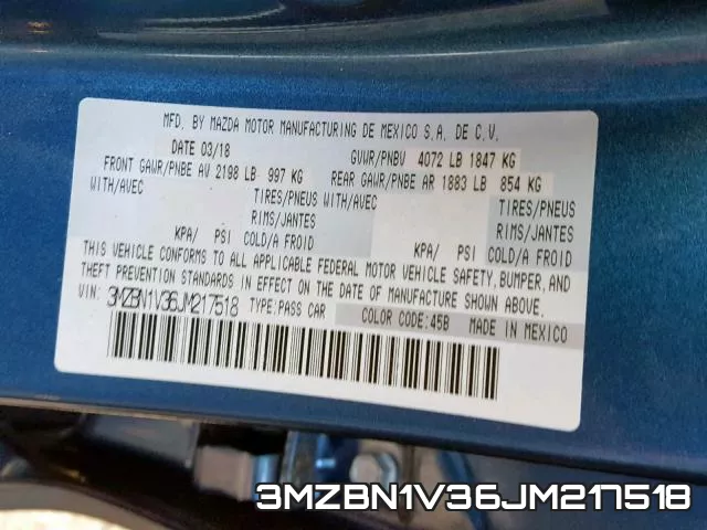 3MZBN1V36JM217518 фото 2