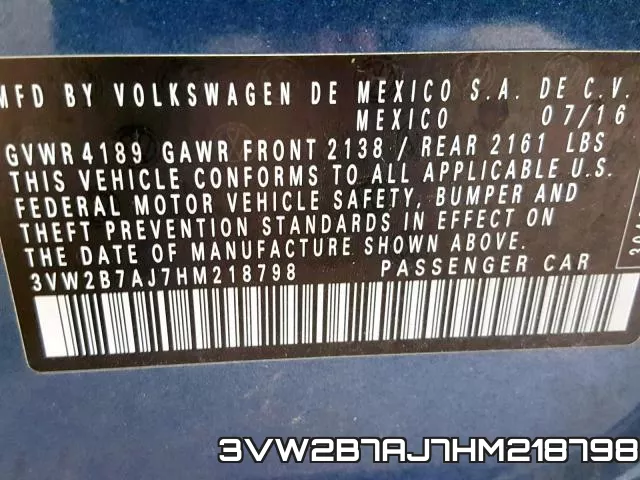 3VW2B7AJ7HM218798 фото 2