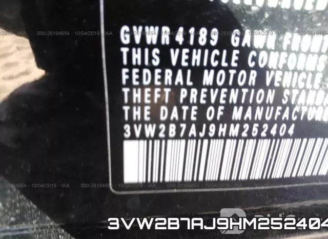 3VW2B7AJ9HM252404 фото 10