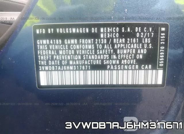 3VWDB7AJ6HM317671 фото 9