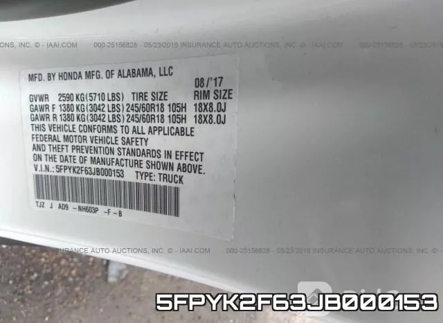 5FPYK2F63JB000153 фото 10