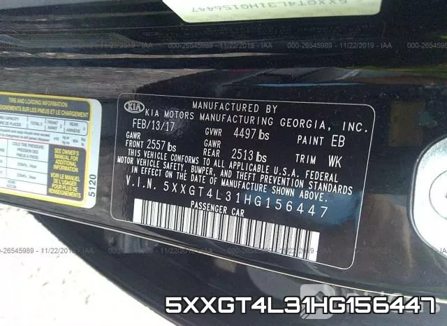 5XXGT4L31HG156447 фото 10