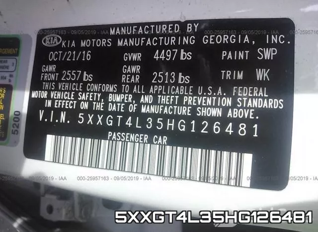 5XXGT4L35HG126481 фото 10