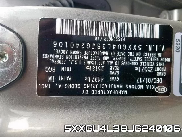 5XXGU4L38JG240106 фото 2